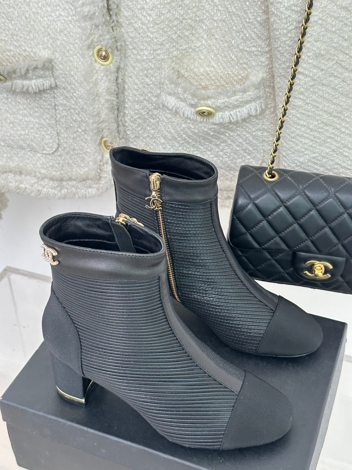Chanel Ankle Heels Boots