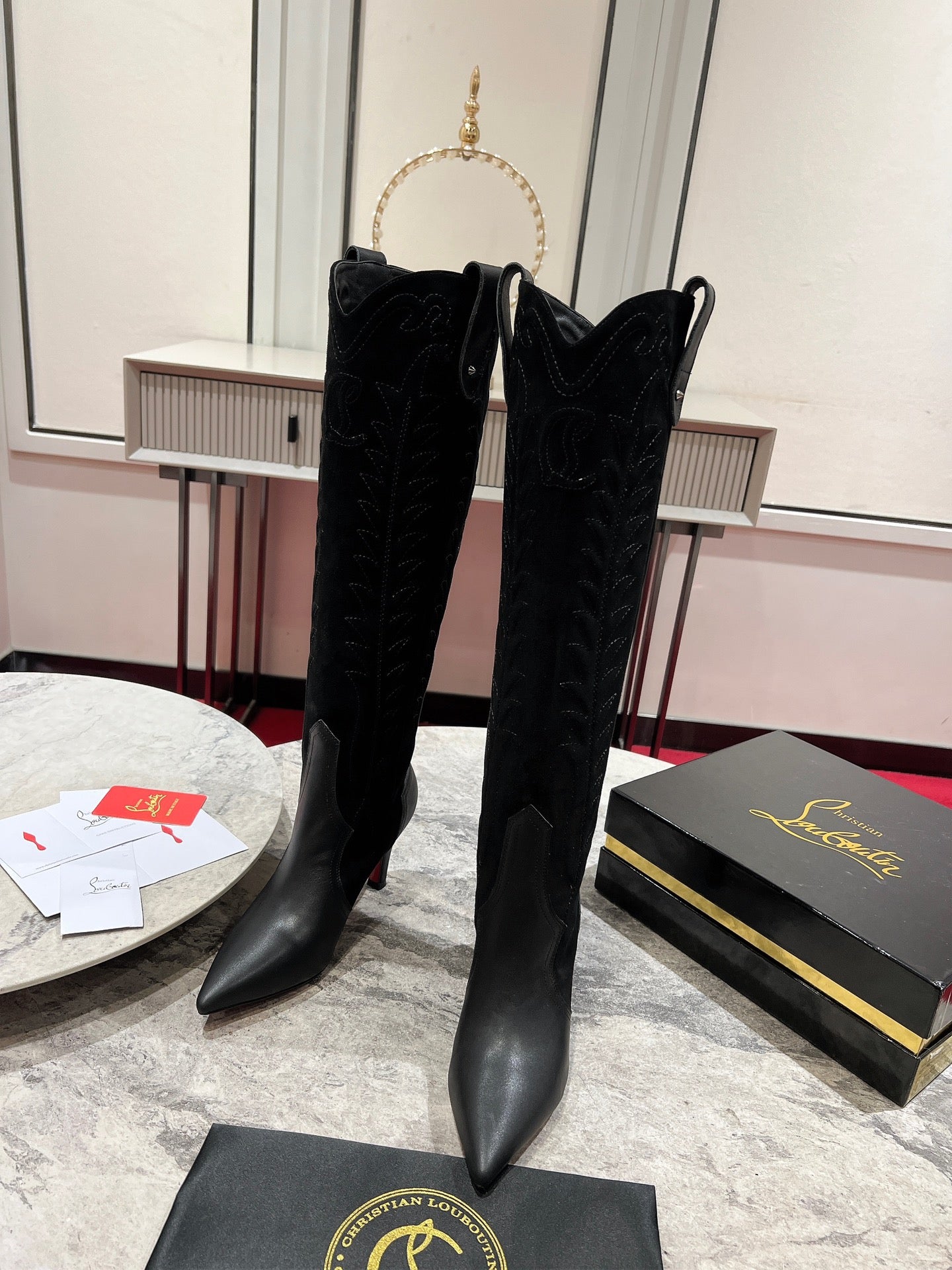 Christian Louboutin Heel High Suede Boots