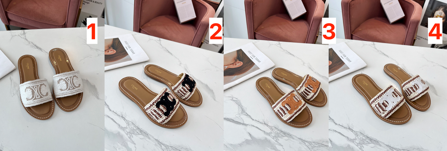 Celine Straw Slides