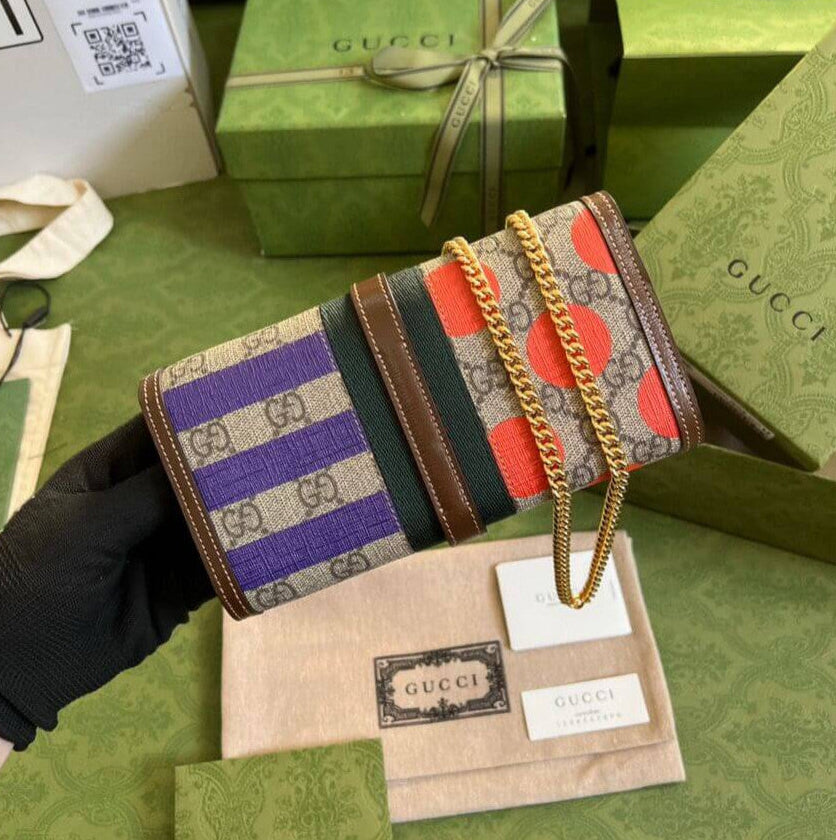 Gucci Jackie 1961 Chain Wallet With Geometric Print