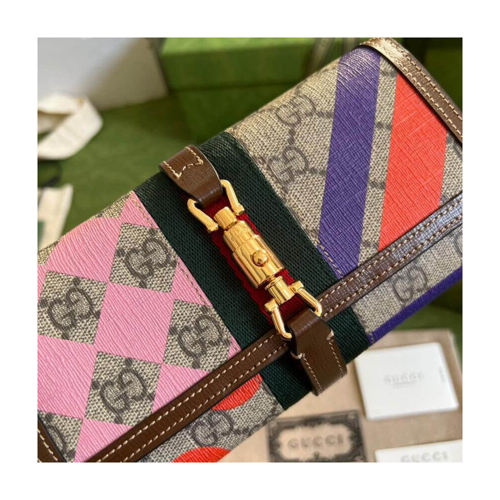 Gucci Jackie 1961 Chain Wallet With Geometric Print