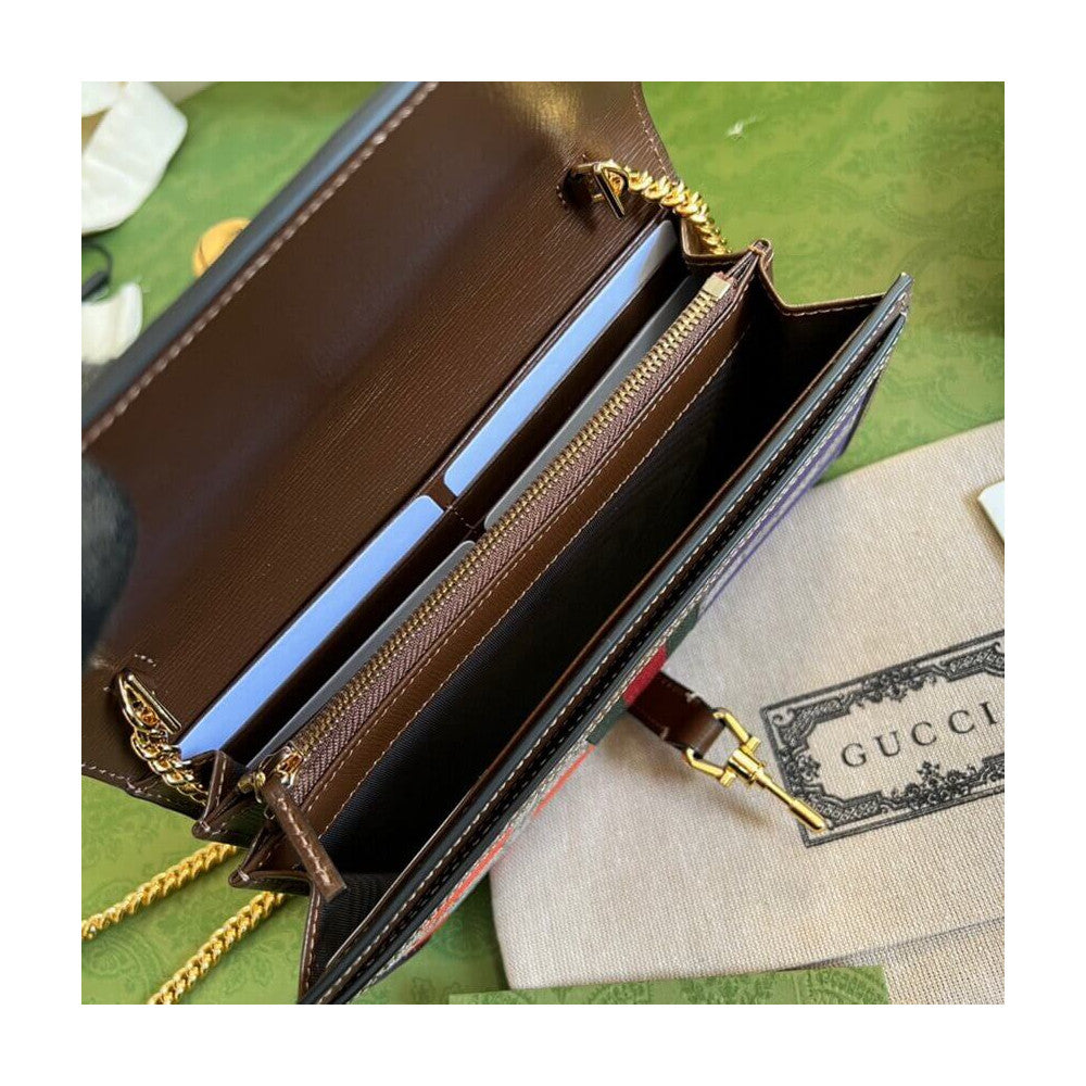 Gucci Jackie 1961 Chain Wallet With Geometric Print