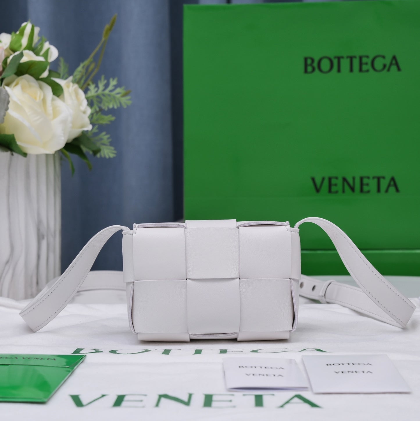 Bottega Veneta Cassette Mini Intrecciato Messenger Bag