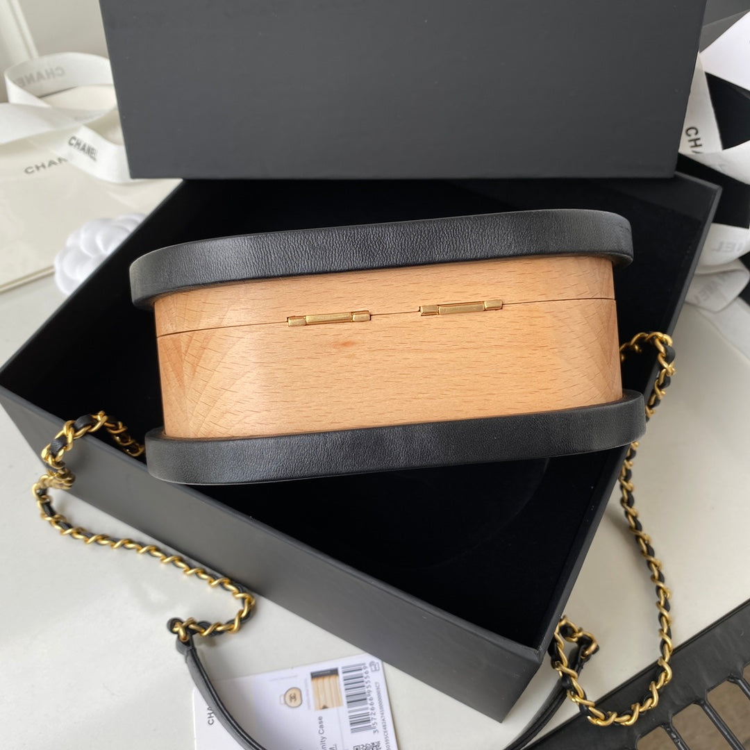 Chanel Vanity Case Round Wood