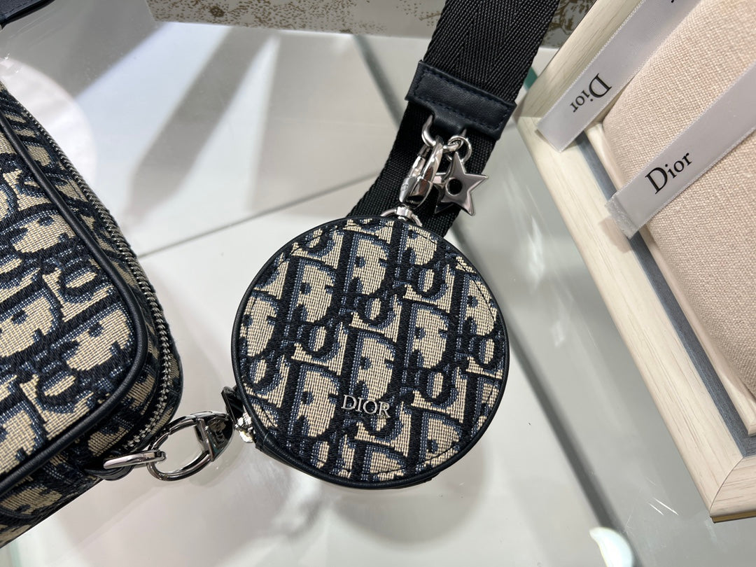 Dior Oblique Pouch Navy Blue