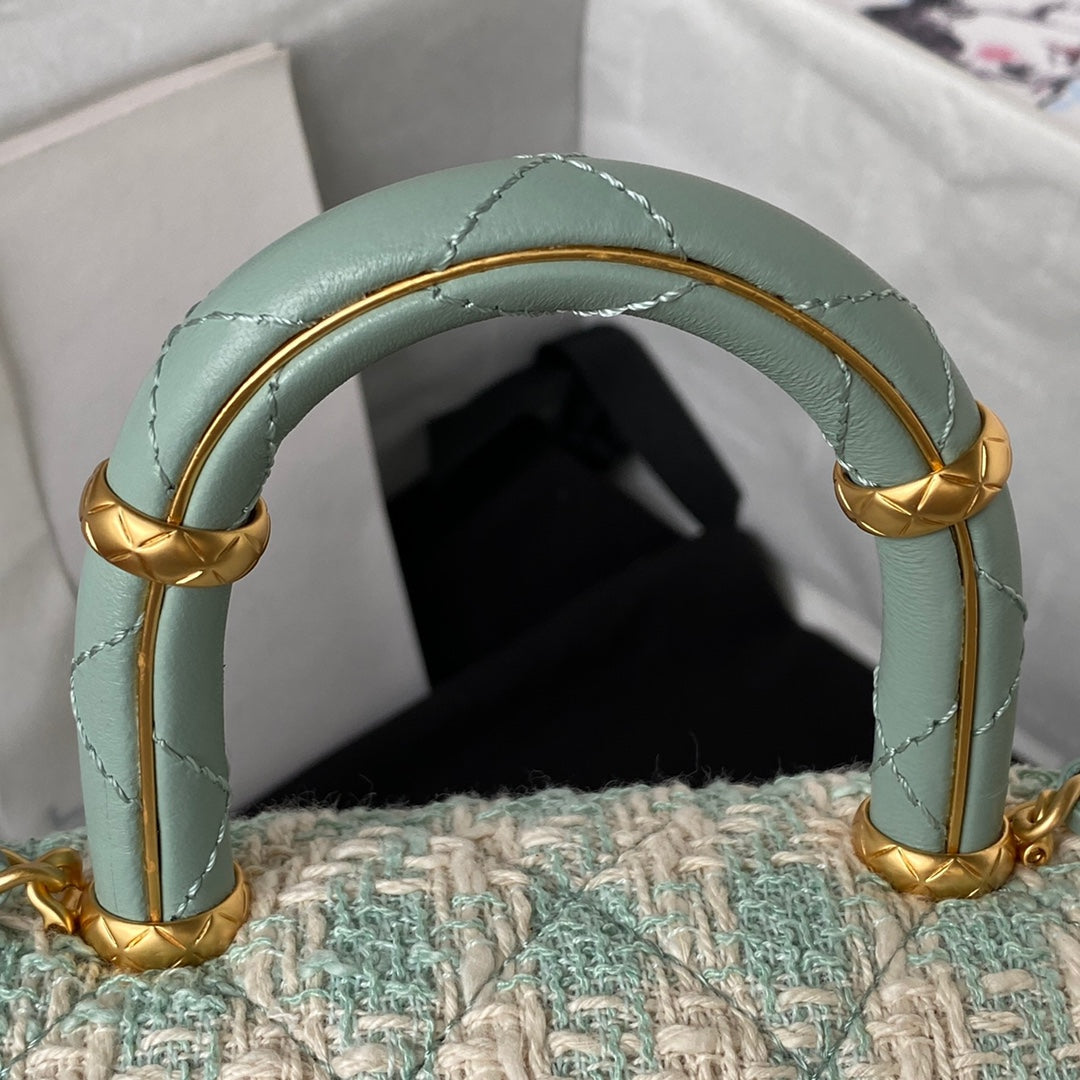 Chanel Mini Flap bag with top handle tweed