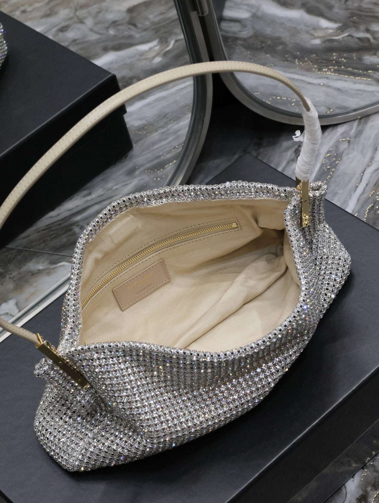 YSL SUZANNE SMALL IN RHINESTONES