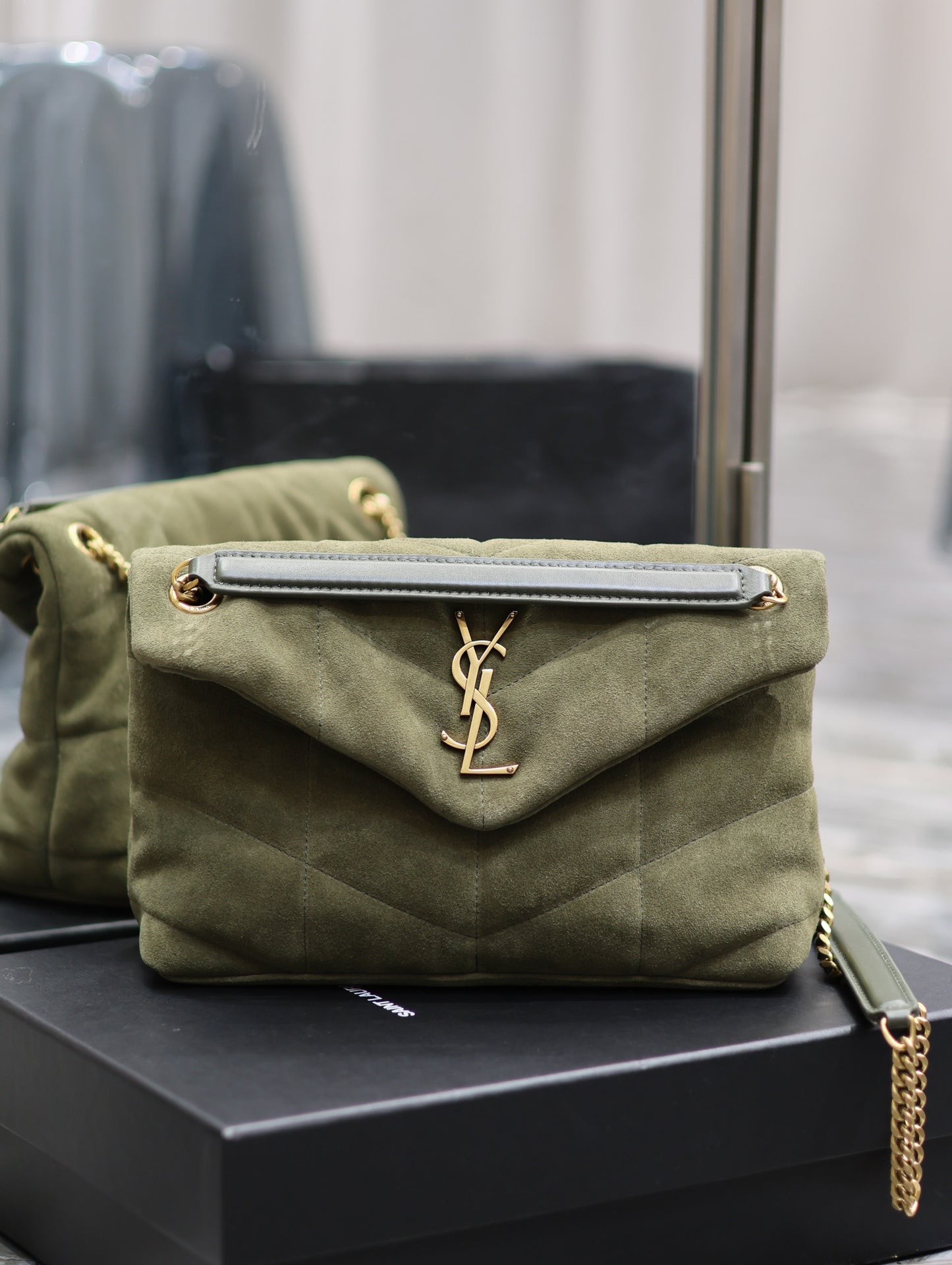 YSL Loulou Puffer Suede