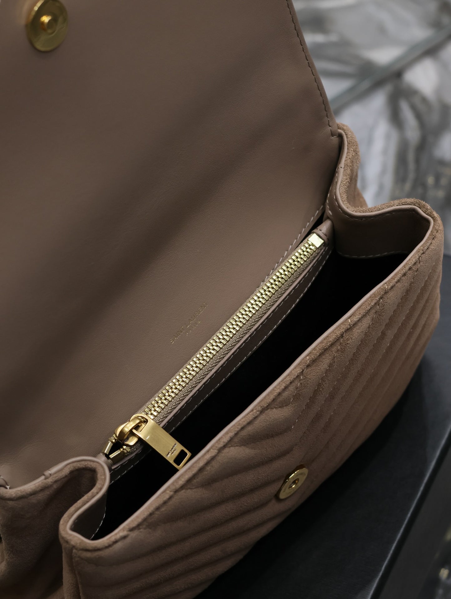 YSL College Medium Suede Shoulder Bag