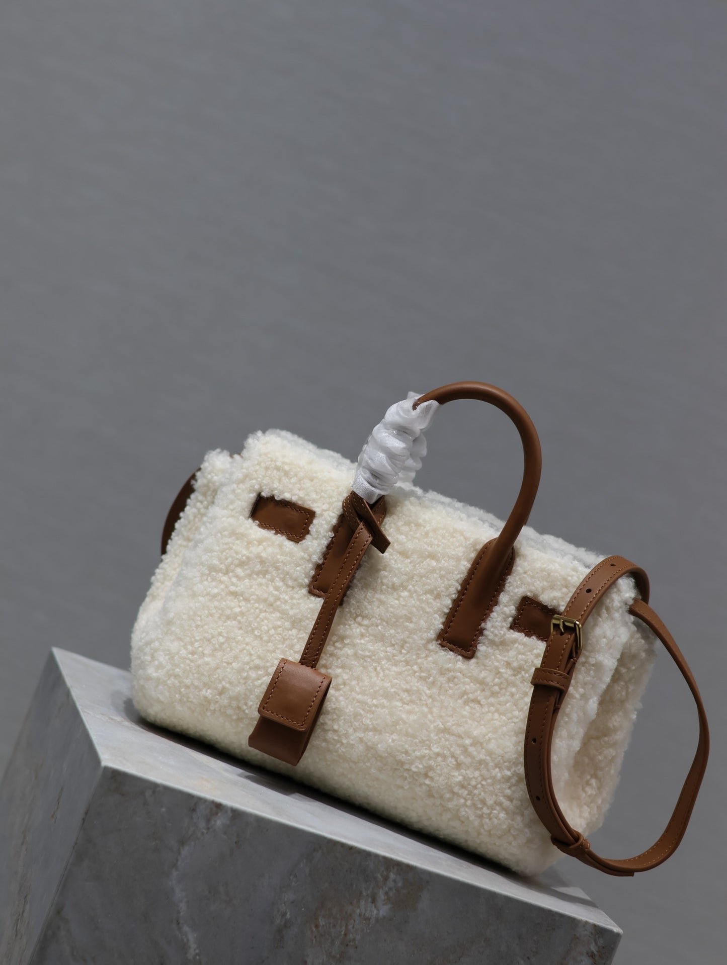 YSL Sac De Jour Shearling bag