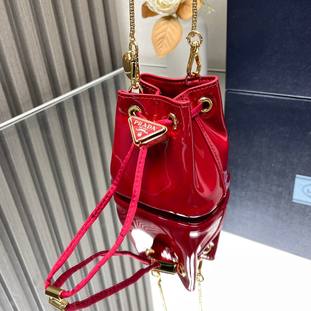 Prada Shiny leather mini bucket