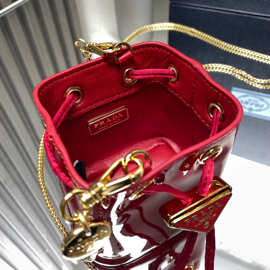 Prada Shiny leather mini bucket