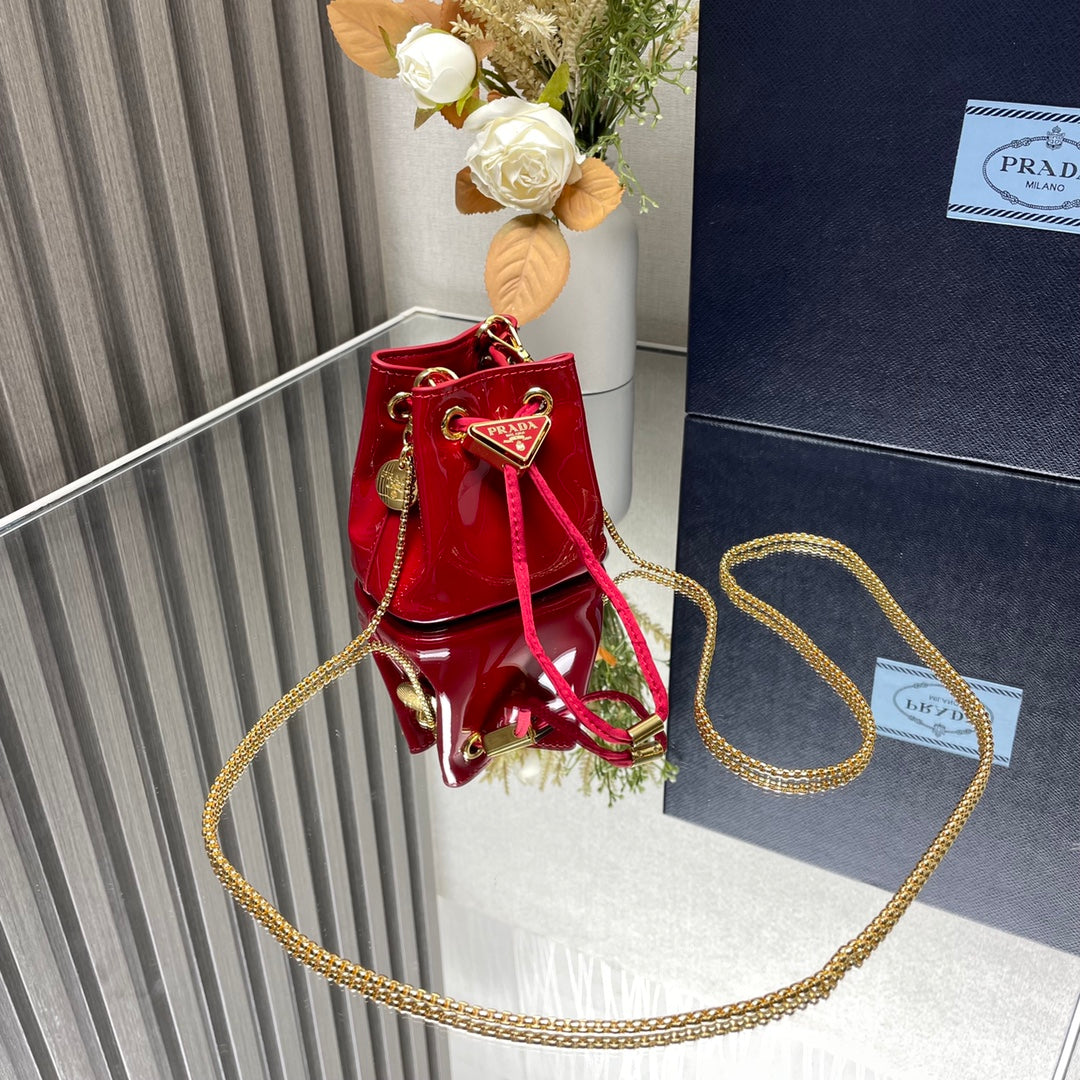 Prada Shiny leather mini bucket