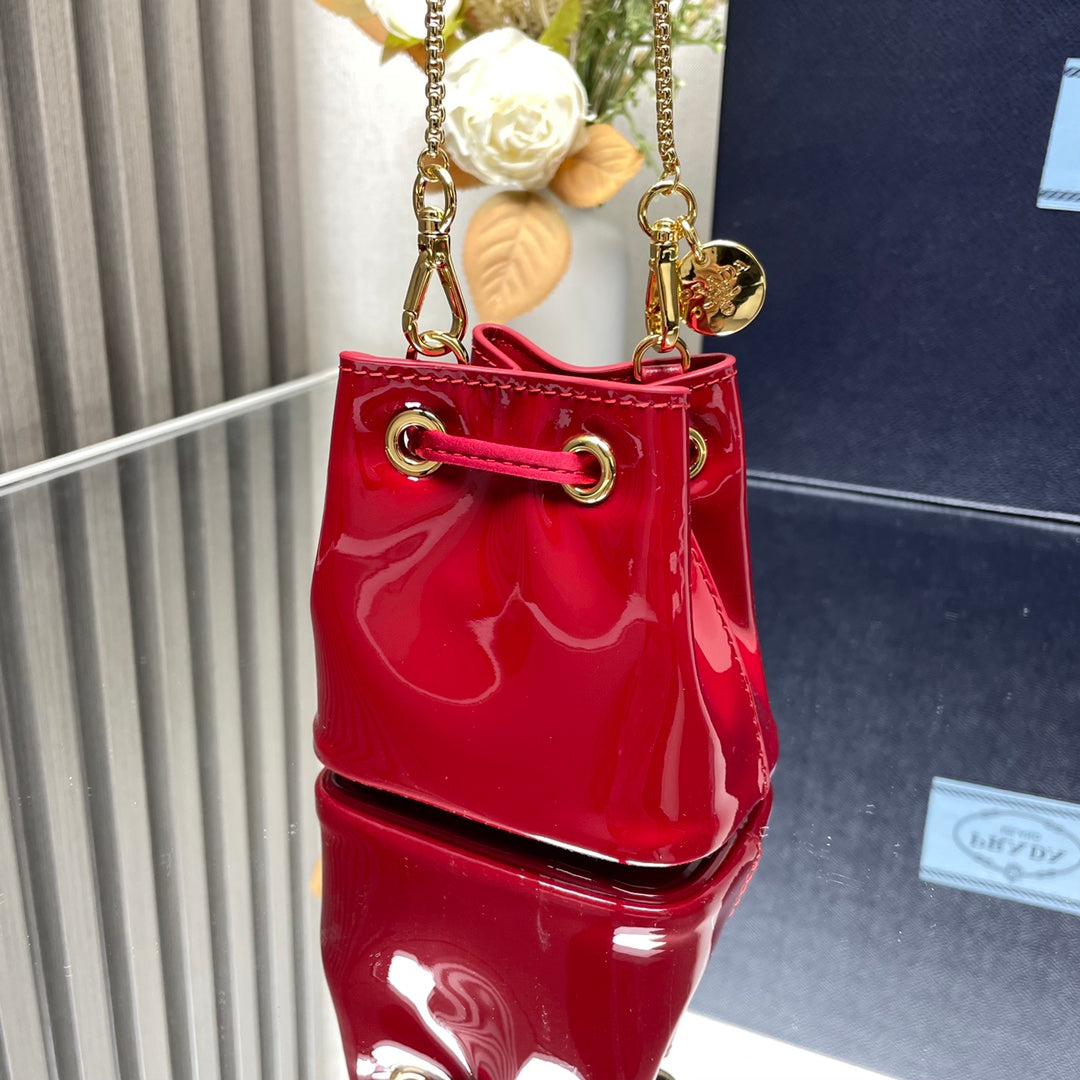 Prada Shiny leather mini bucket