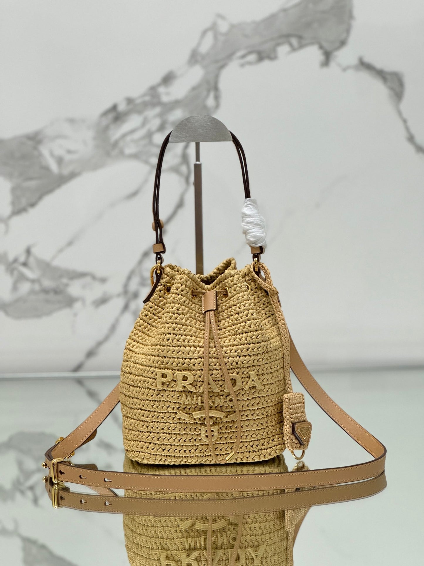 Prada Straw Bucket bag