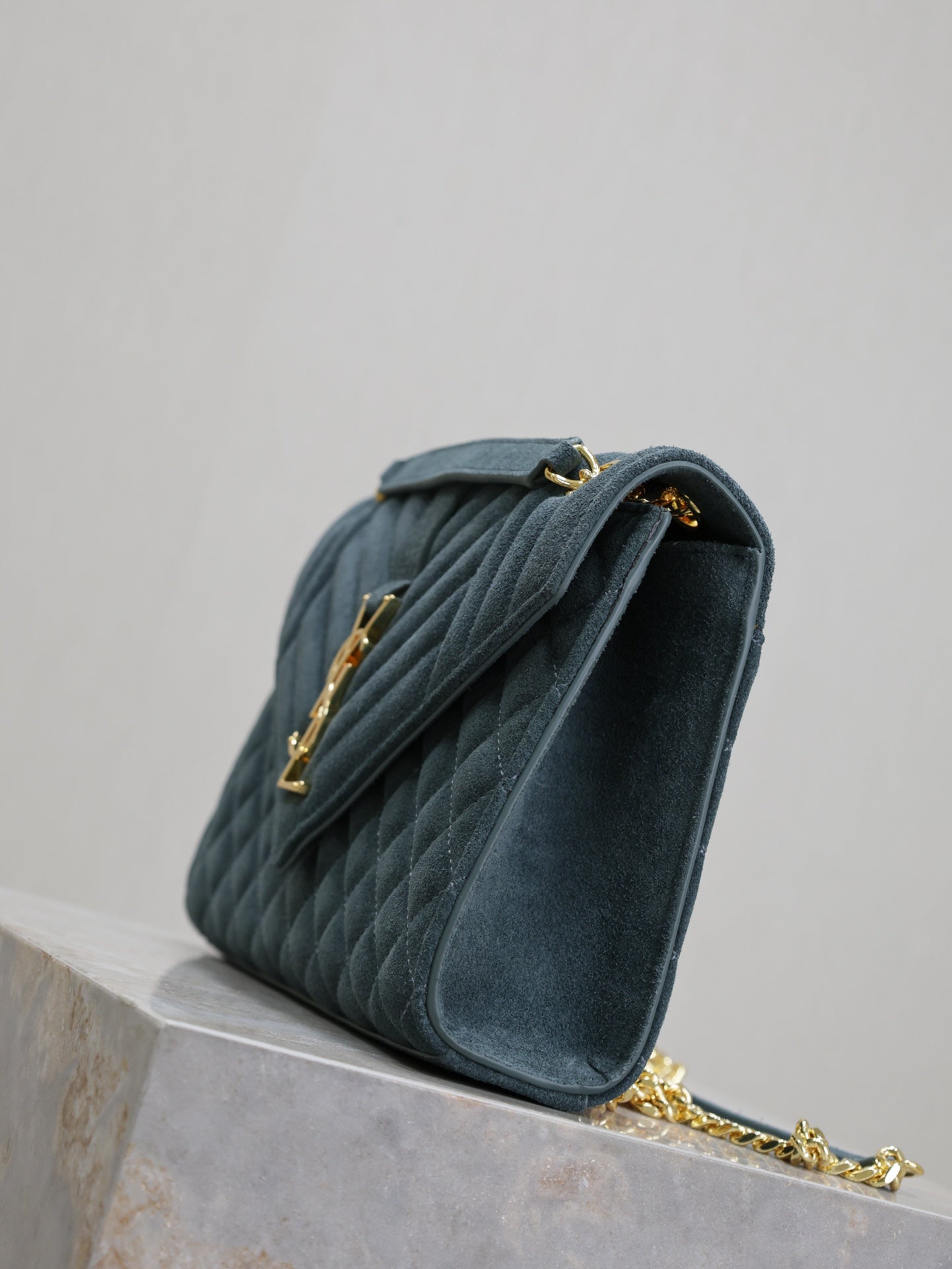 YSL College Medium suede bag