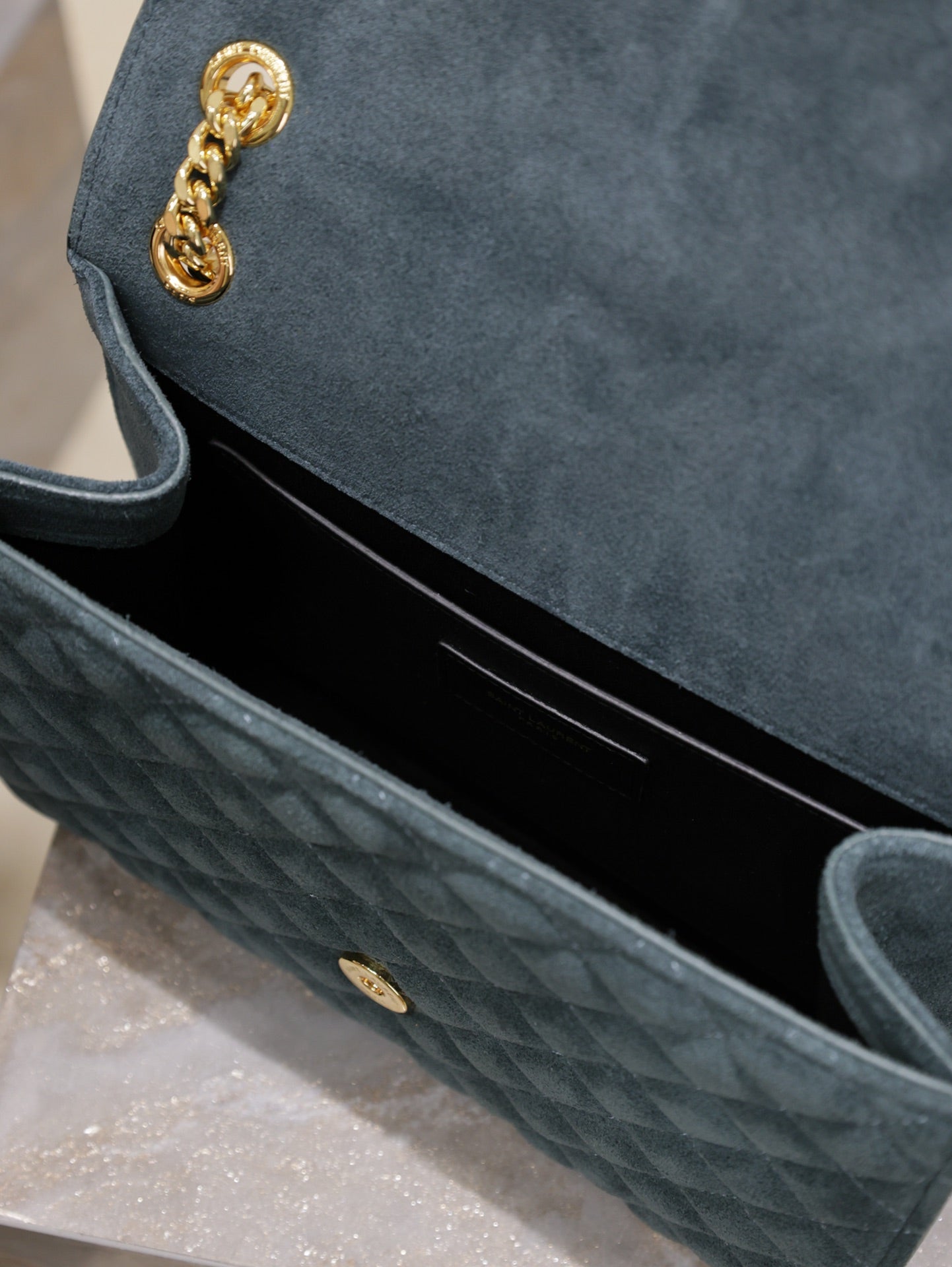 YSL College Medium suede bag
