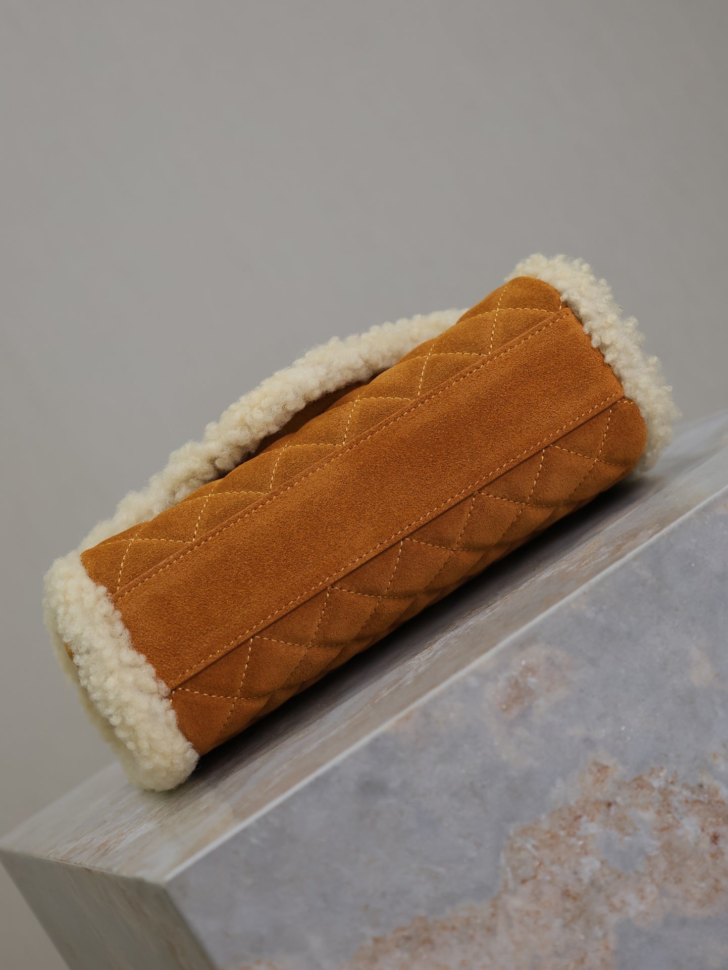 YSL Small Monogram Shearling suede bag