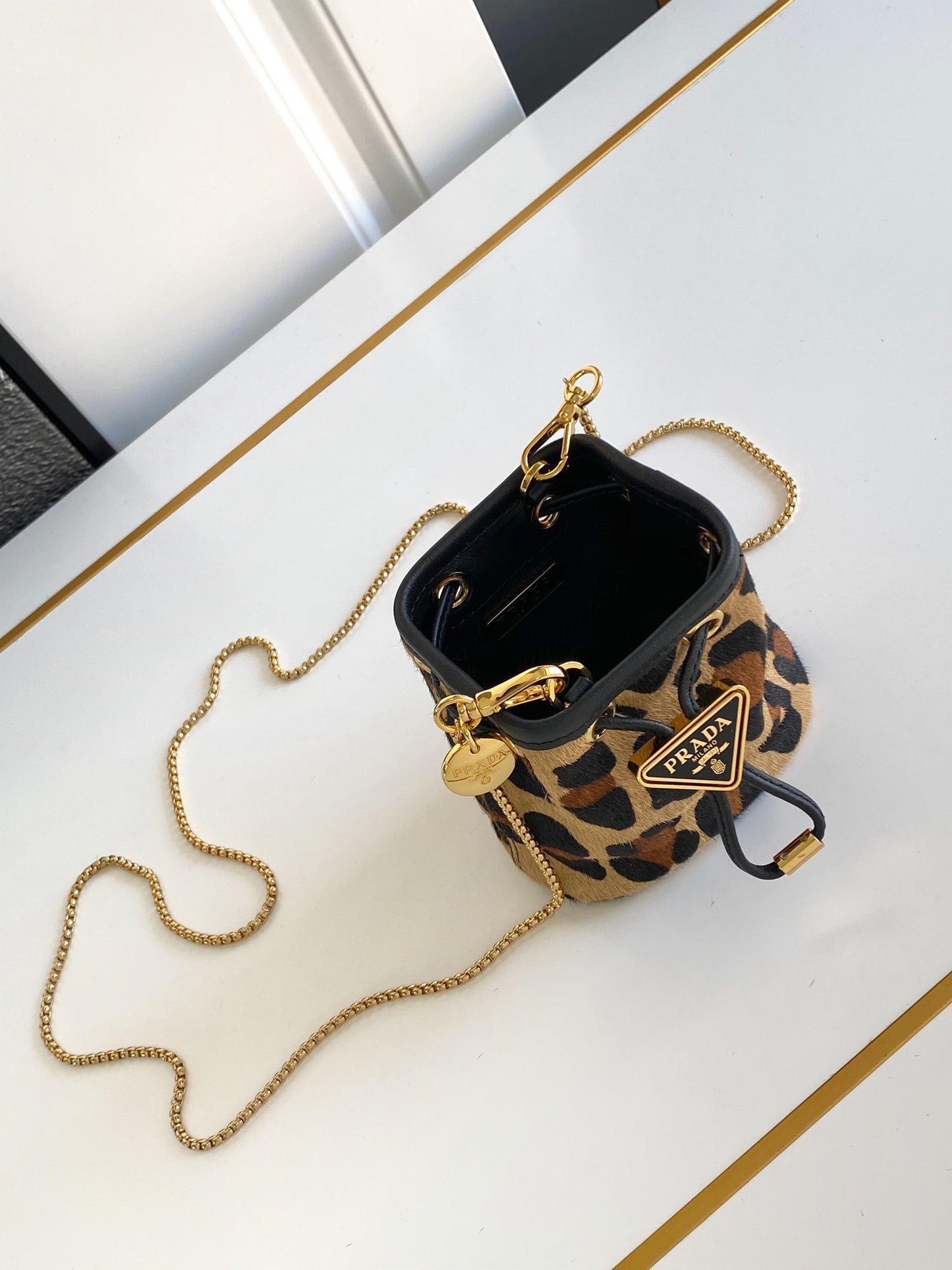 Prada Mini Pouch leopard pattern
