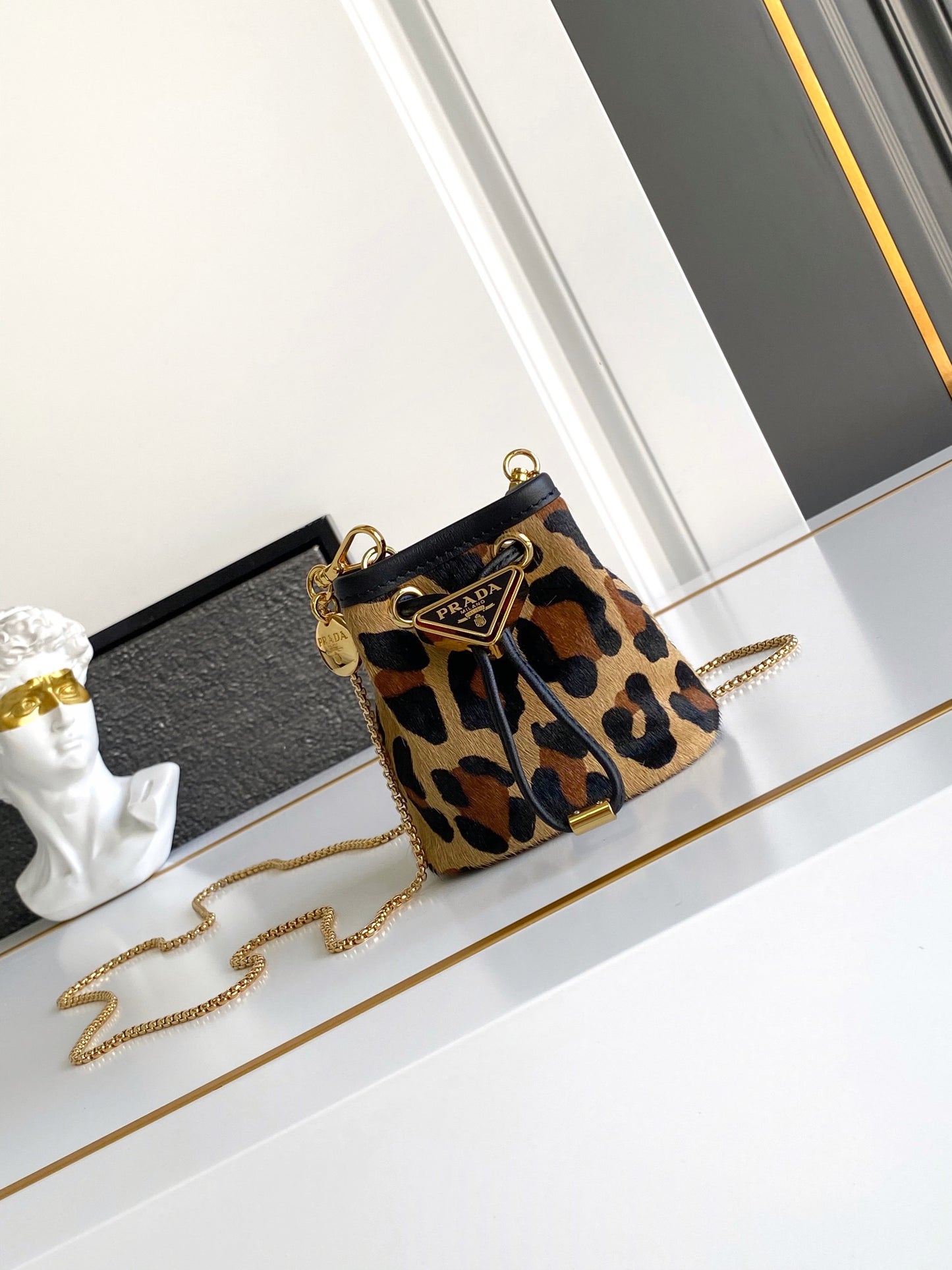 Prada Mini Pouch leopard pattern