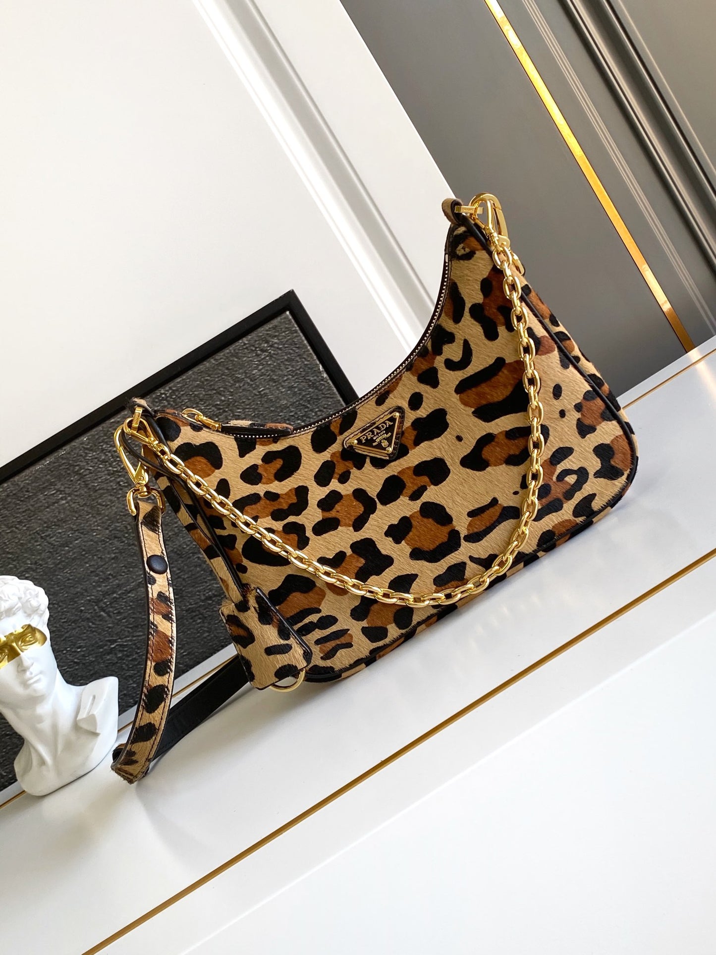 Prada Arque Hobo Small bag leopard pattern