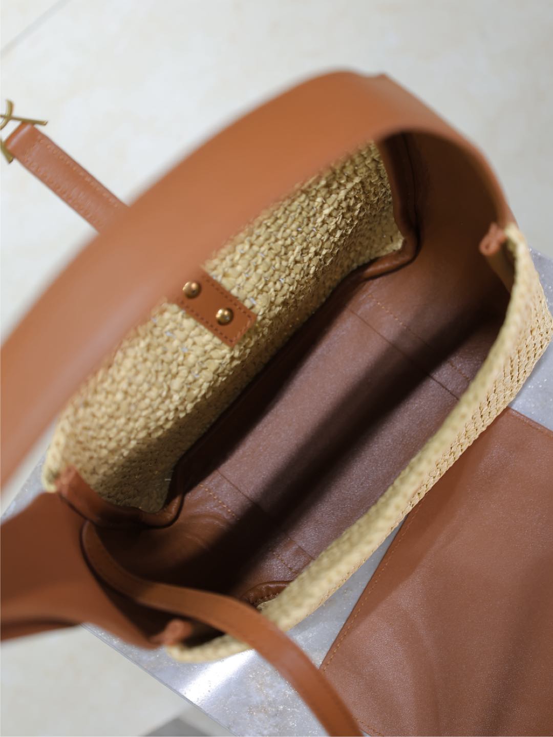 YSL Le 5 A 7 Straw bag