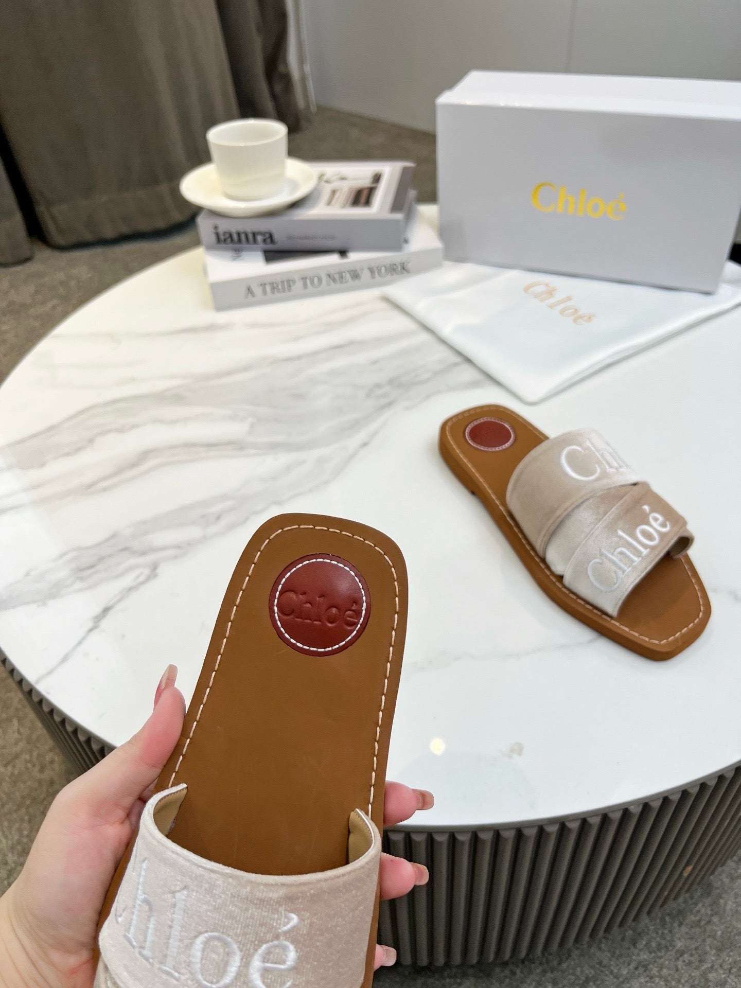 Chloe Suede Slides
