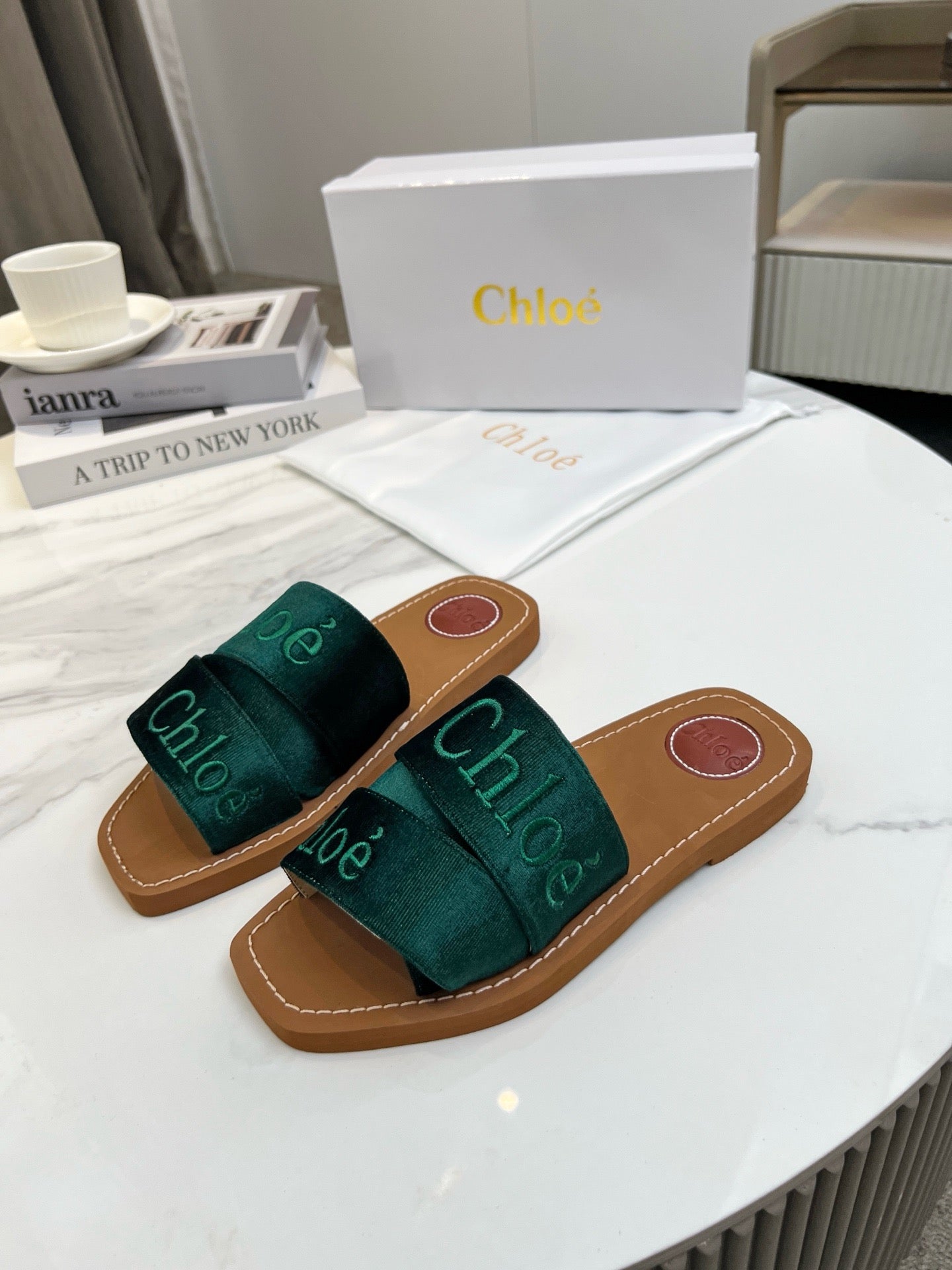 Chloe Suede Slides