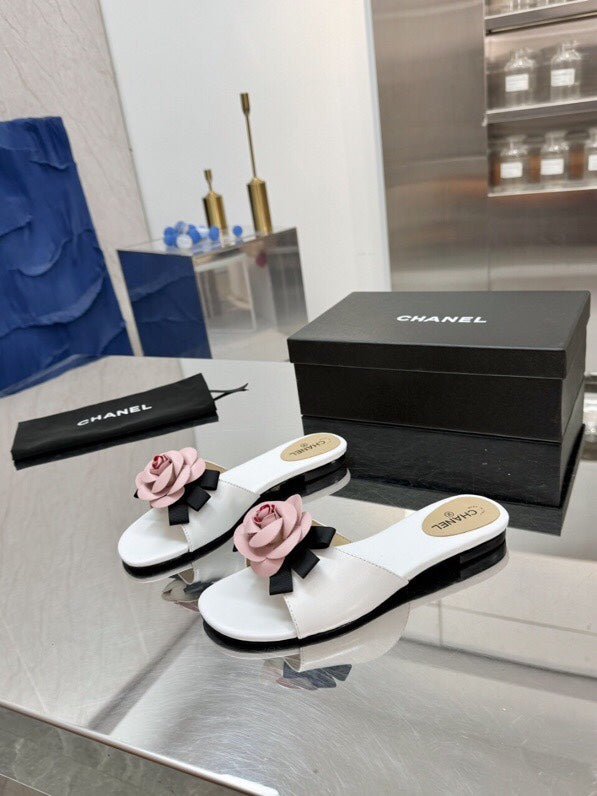 Chanel Camellia Slides