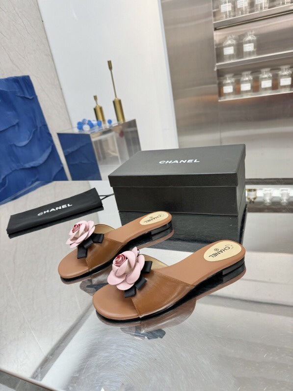 Chanel Camellia Slides