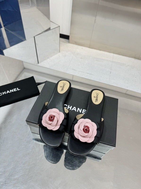Chanel Camellia Slides