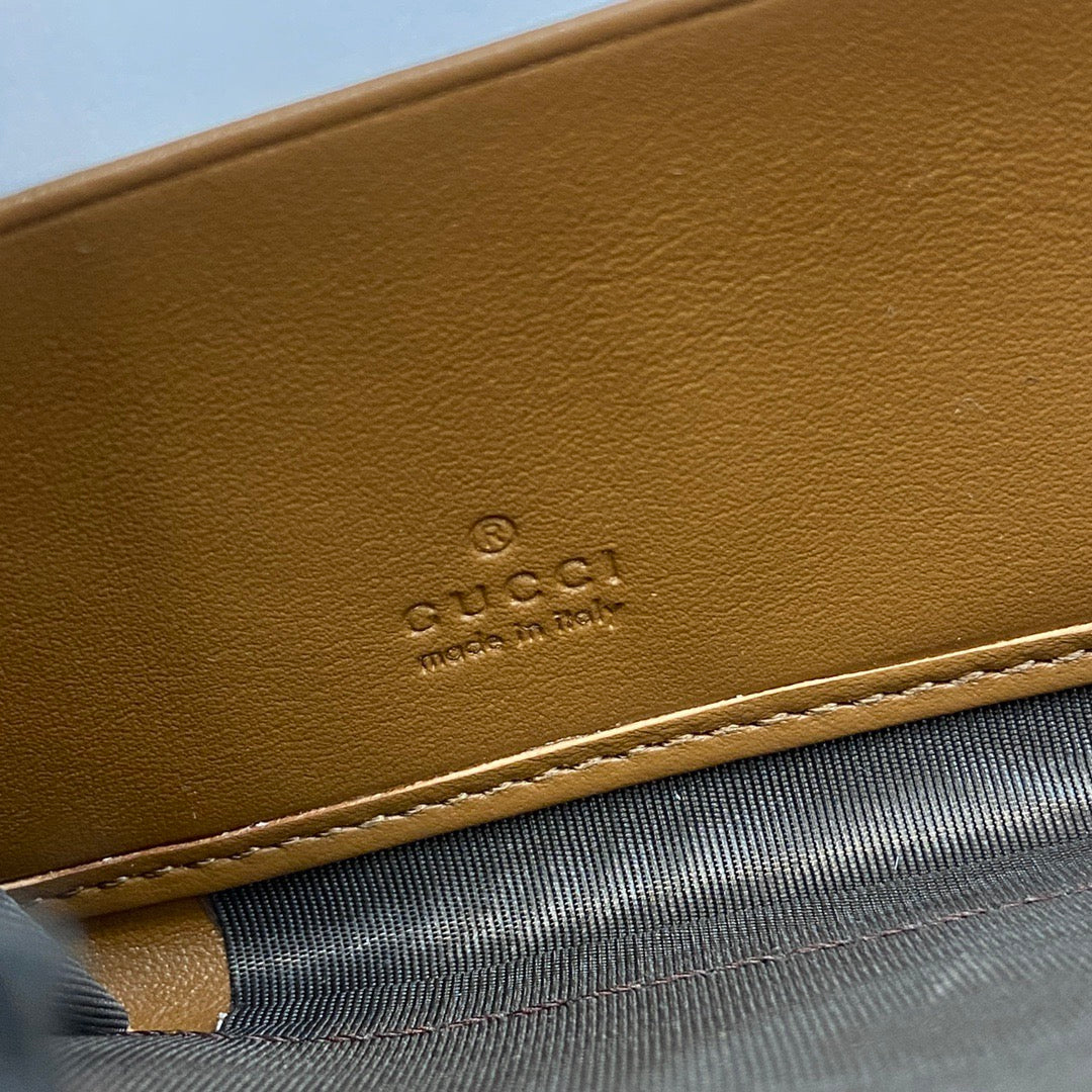 Gucci GG Emblem zip around wallet denim