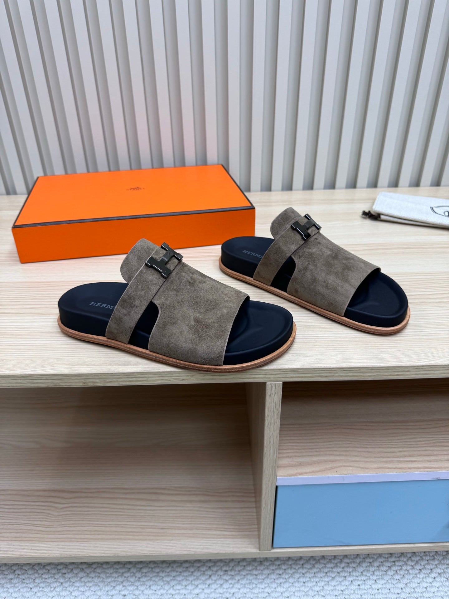 Hermes Jaures Suede Sandals