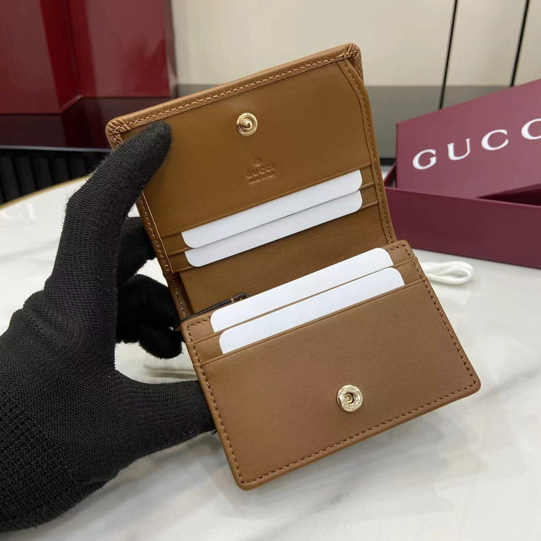 Gucci GG Emblem mini wallet denim