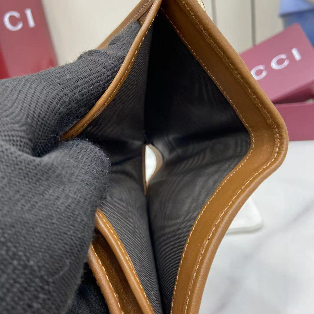 Gucci GG Emblem mini wallet denim