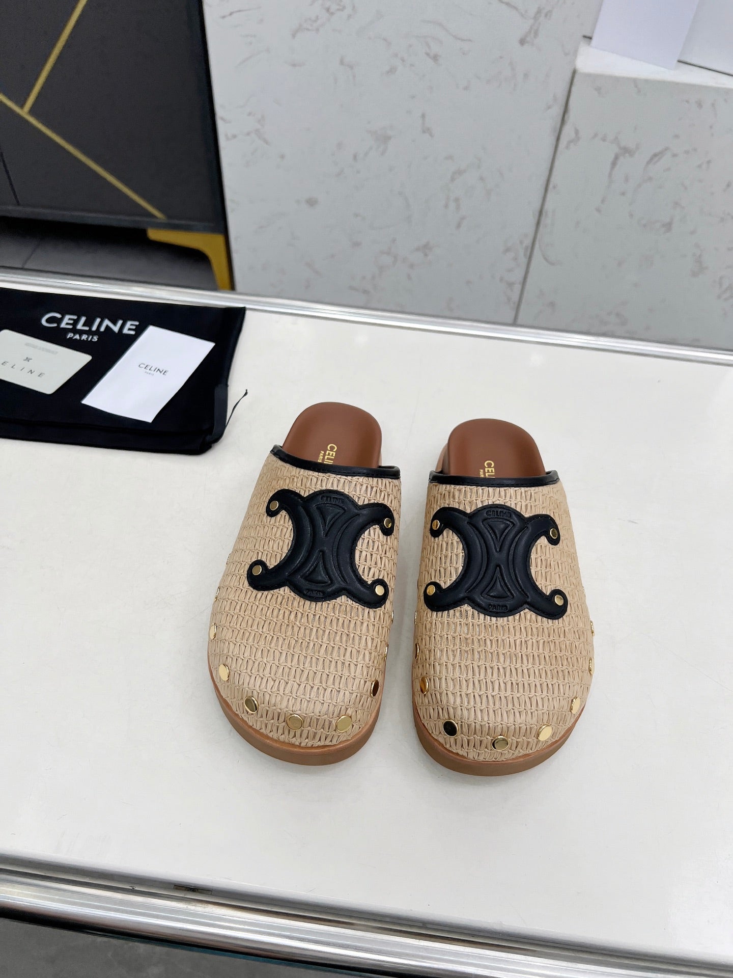 Celine Raffia Clog