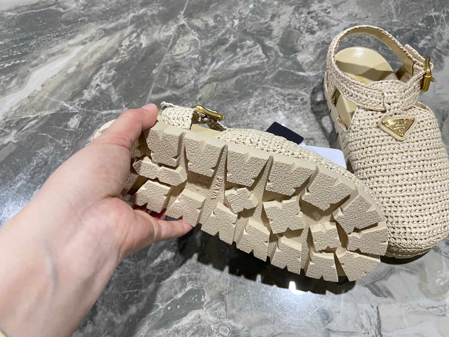 Prada Raffia Clogs