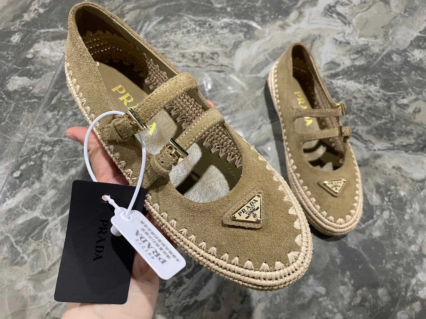 Prada suede ballerina shoes