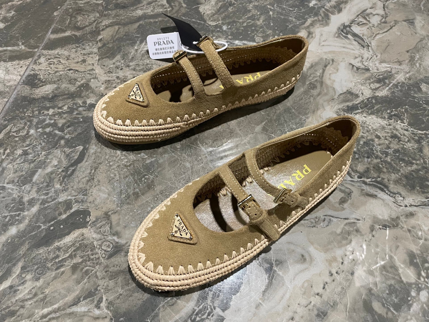 Prada suede ballerina shoes