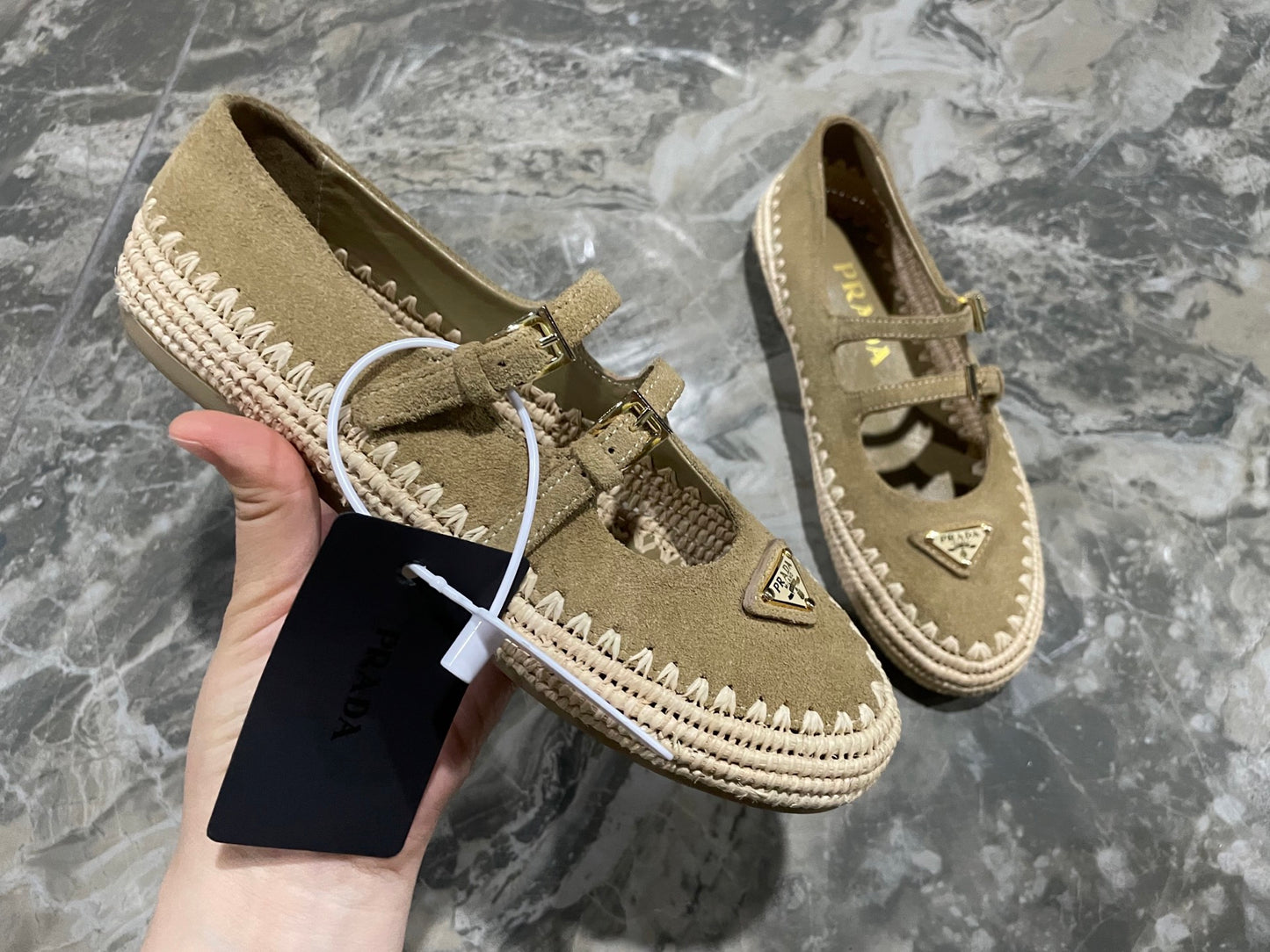Prada suede ballerina shoes