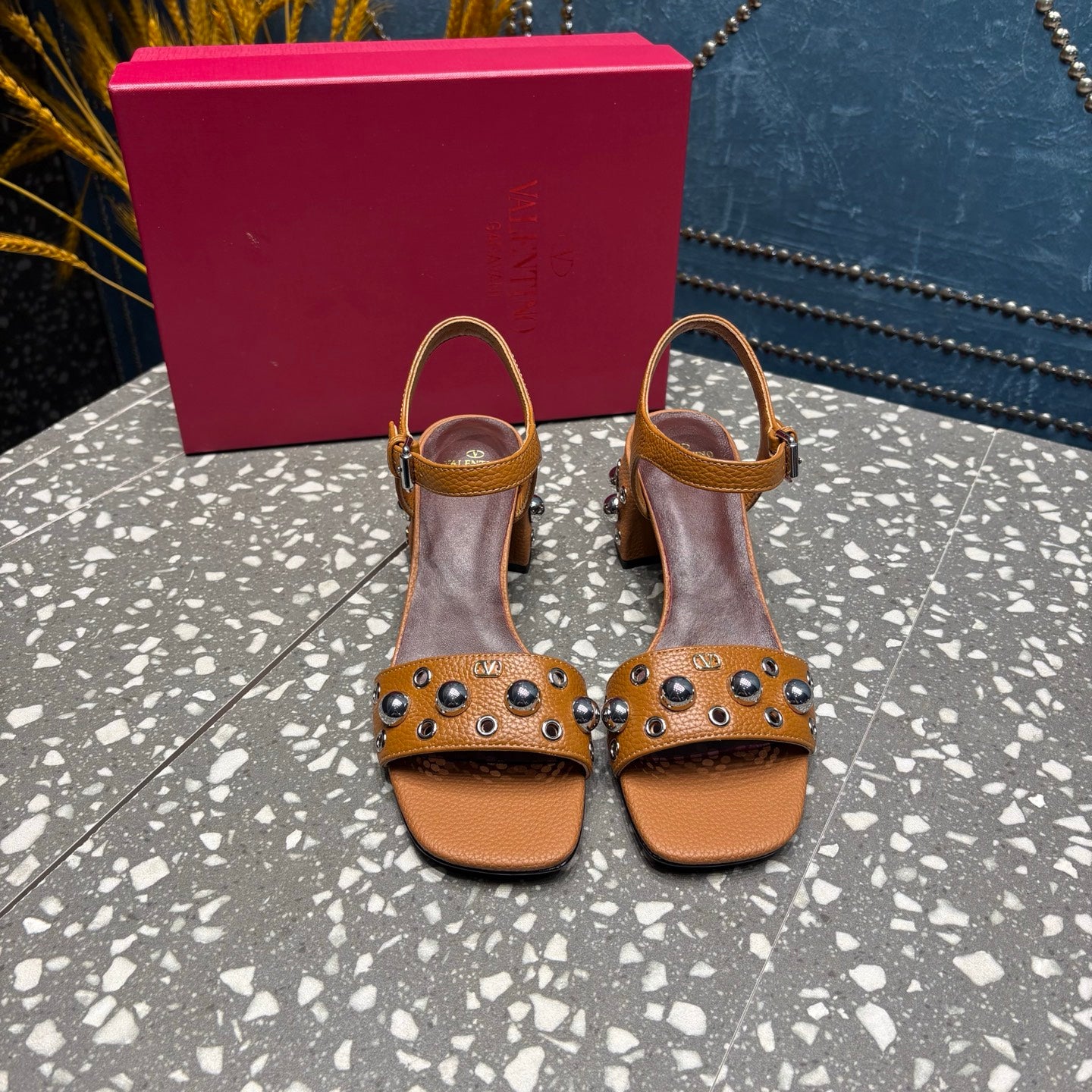 Valentino leather heels sandals
