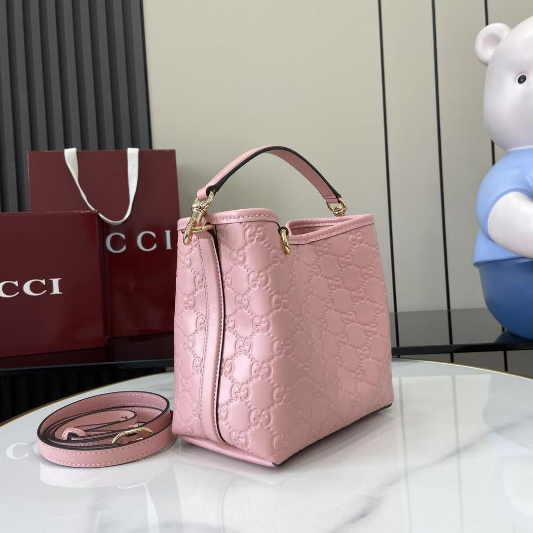 Gucci GG Emblem small bucket bag