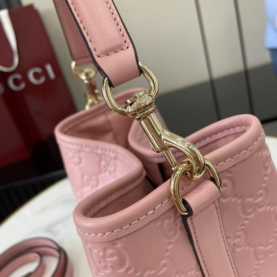 Gucci GG Emblem small bucket bag