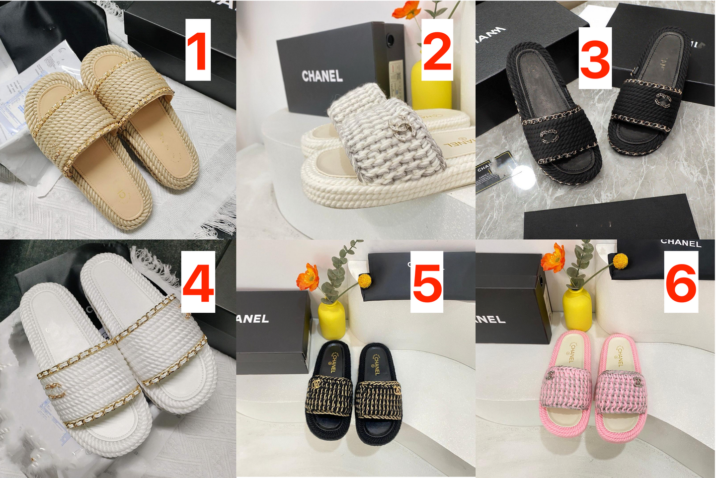Chanel Straw Slippers