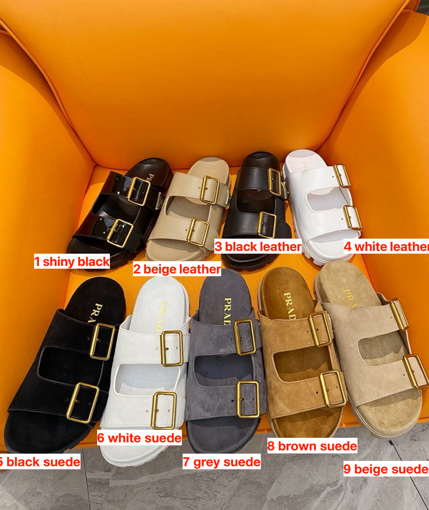 Prada leather/suede slides