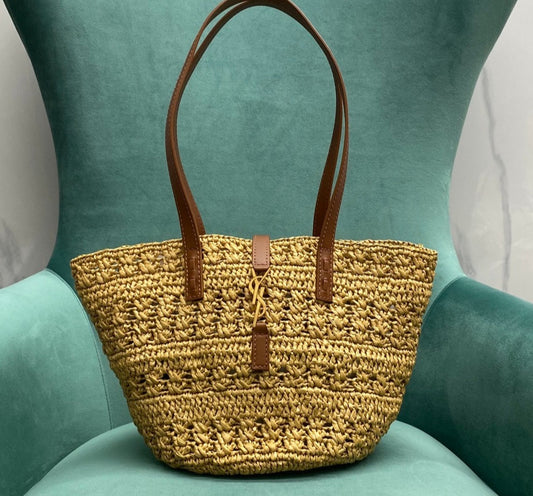 YSL Panier Raffia Bag