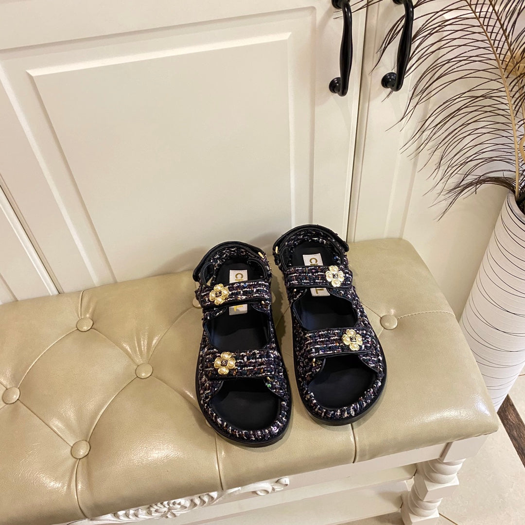 Chanel Tweed Classic Sandal