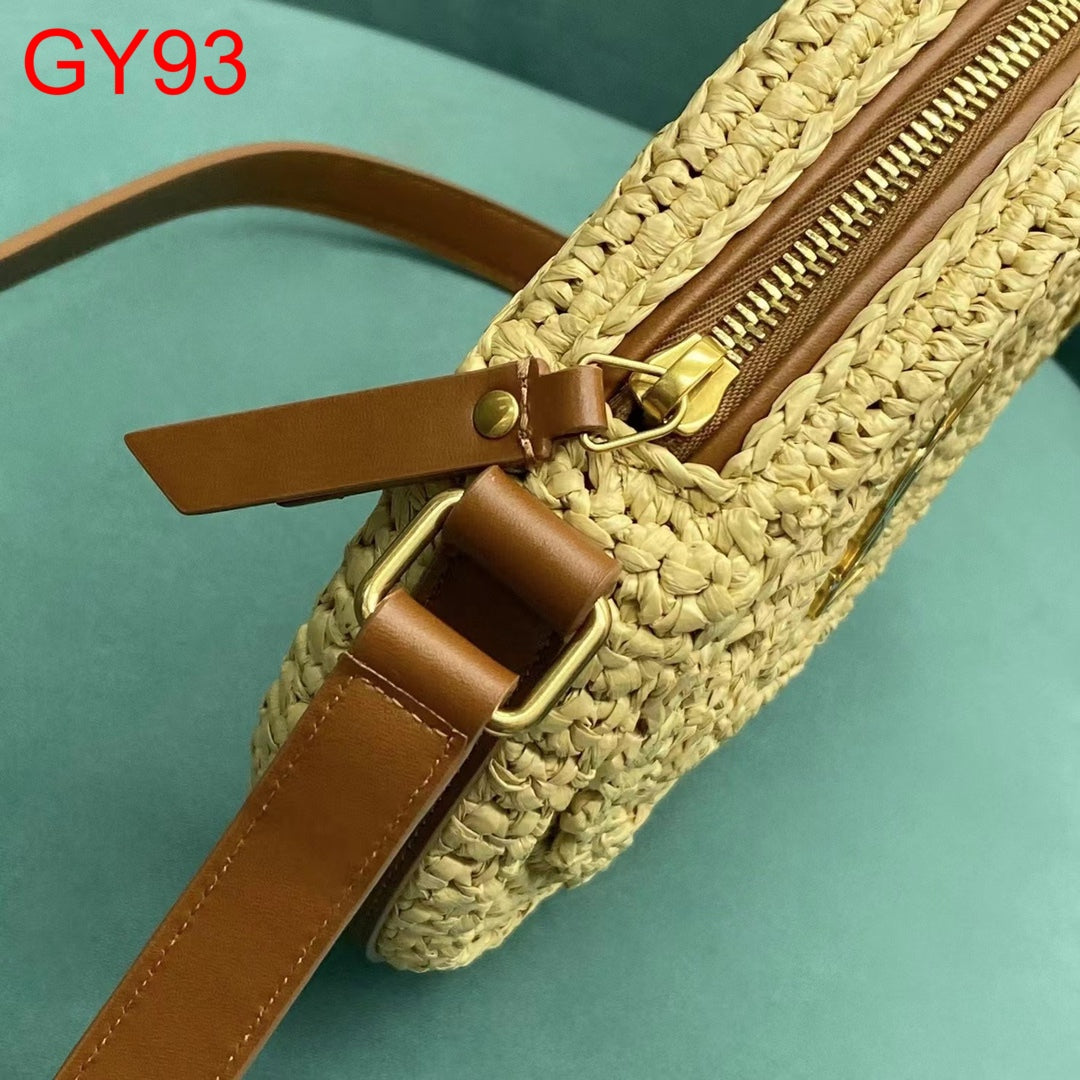 YSL Floral Raffia Bag
