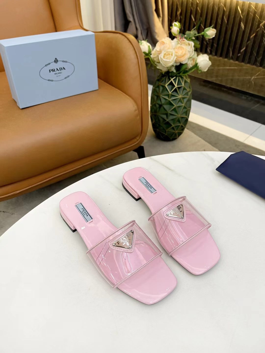 Prada Plexiglas Sandals