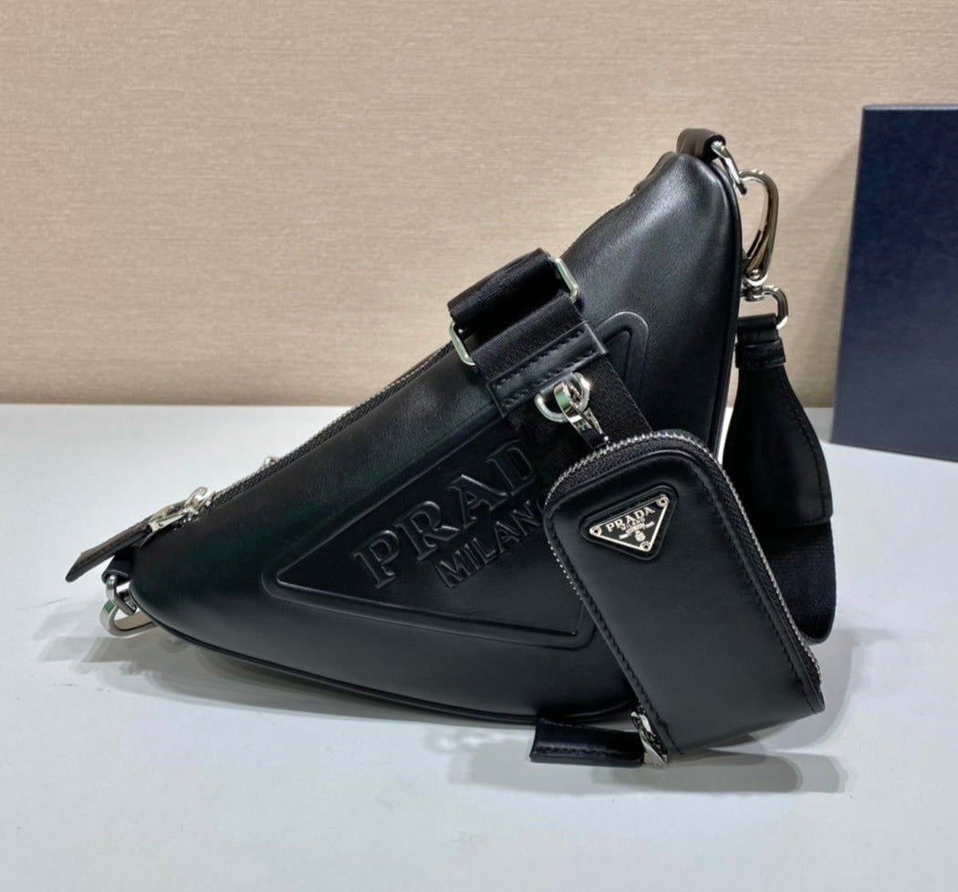 Prada Triangle leather shoulder bag